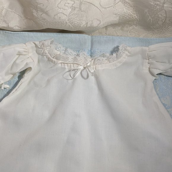 American Girl Doll Pleasant Co. Felicity Night Shift Gown White Lace Trim 1993 - Picture 3 of 8